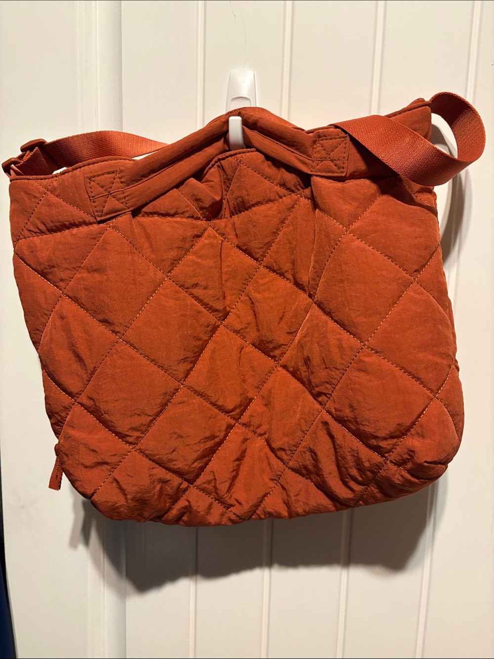 Quilted Rust Shoulder Bag - Lightweight Women's Tote